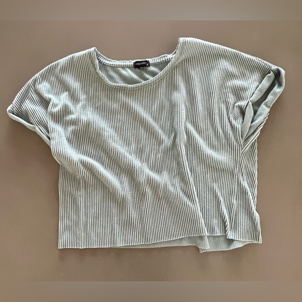 Powder Blue Ribbed Boxy Muscle Tee - XL